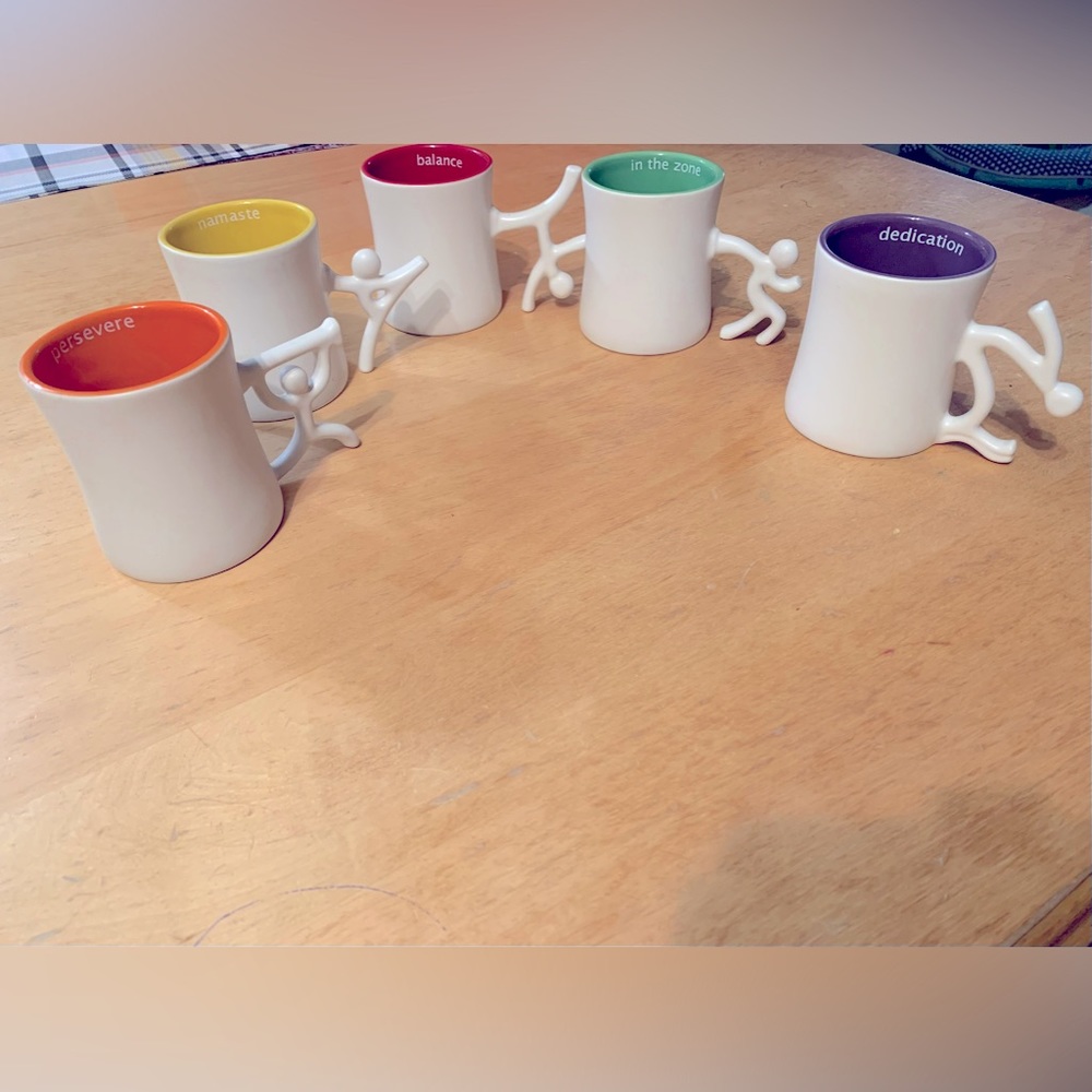 Coffee mugs set Yoga style